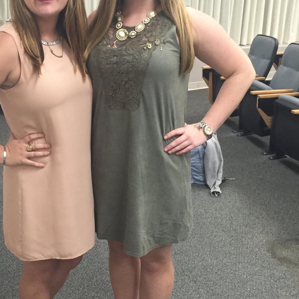 Target Suede and Lace Green Tank Dress